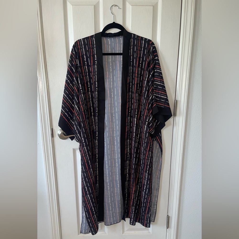 NEW- Striped Multicolor Women's Kimono/ Beach Coverup/ loungewear - Picture 10 of 11